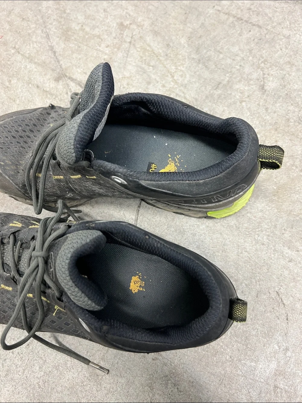La Sportiva Black and Neon Yellow Trail Running Shoes